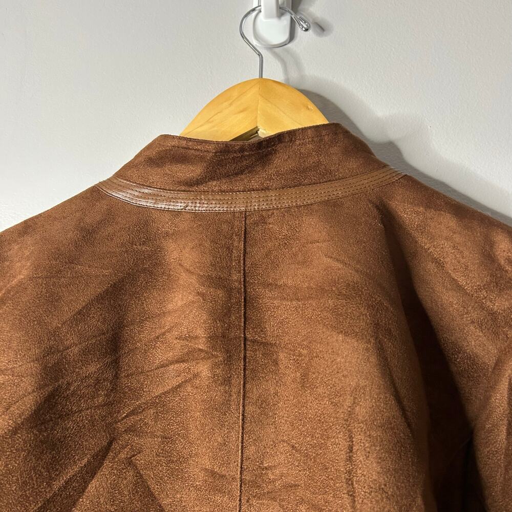 Laura Ashley Brown Suede Zip-Front Jacket - Picture 10 of 10
